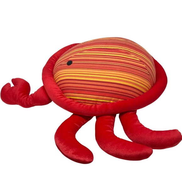 Red Crab Plush Accent Pillow Orange Yellow Stripe  Pier 1 One Imports  26" Wide - Picture 4 of 9